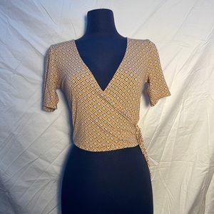 Forever 21 Yellow Surplice Shirt